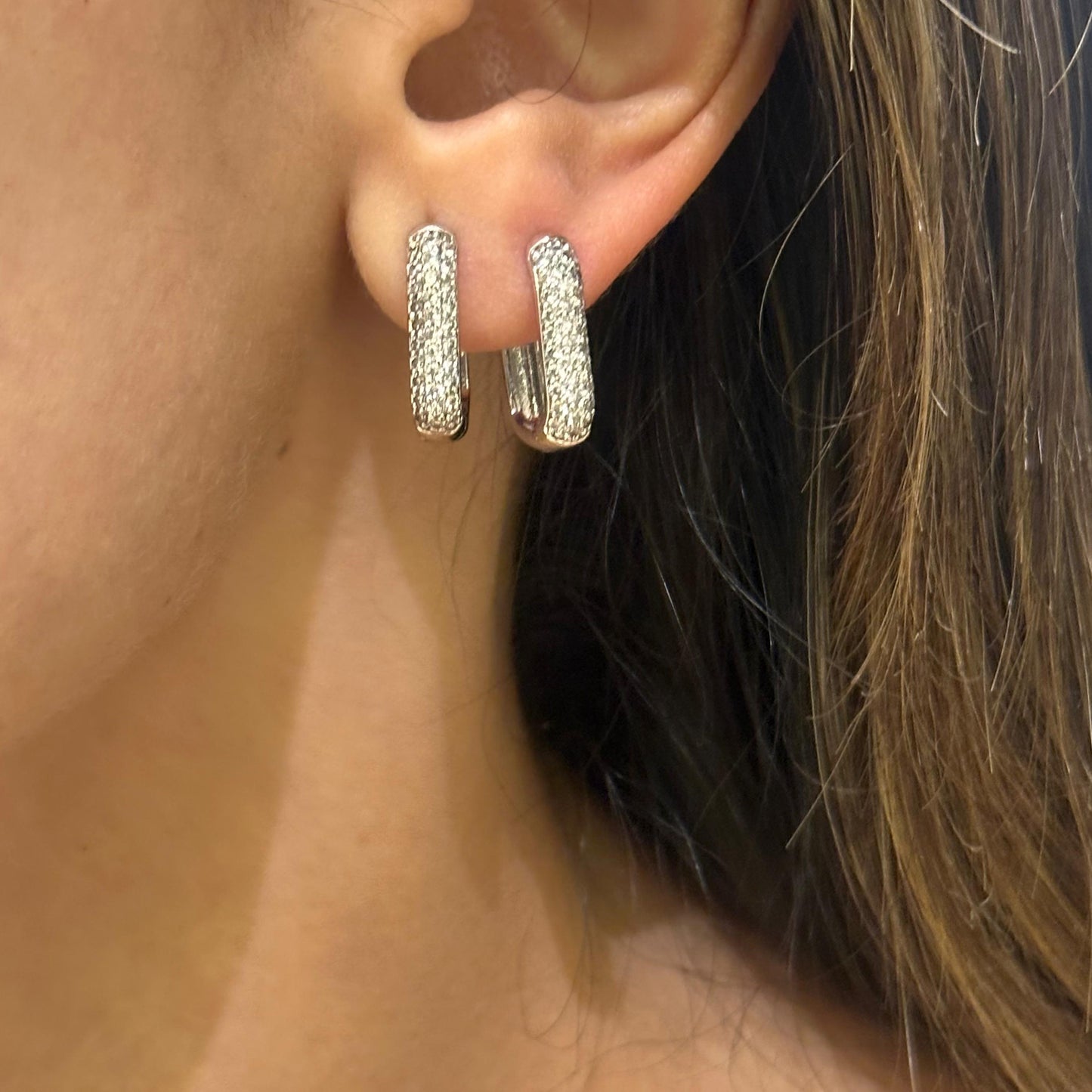 The Square Hoop Earrings Silver