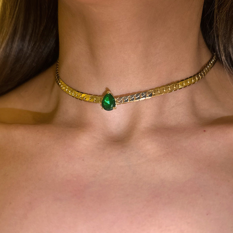 Ophidian Gold Green Choker