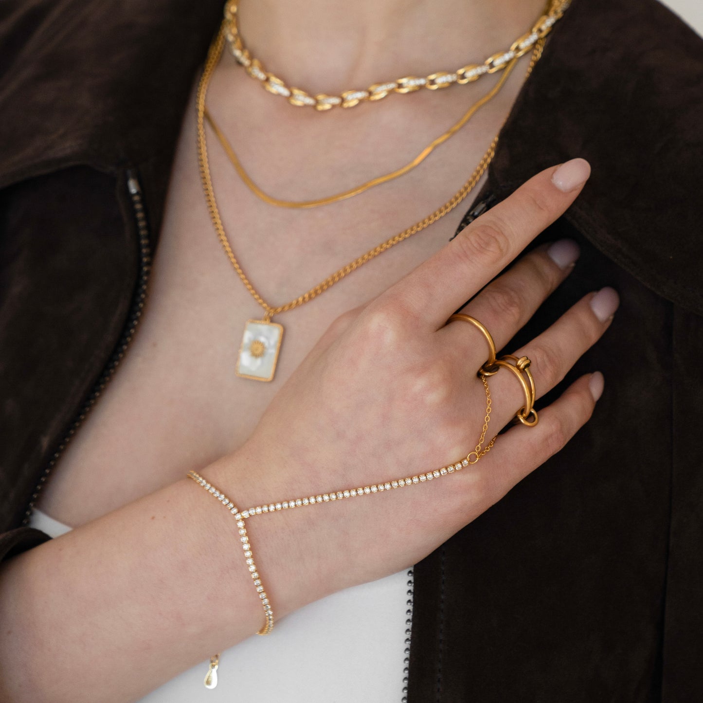 Studded Hand Chain